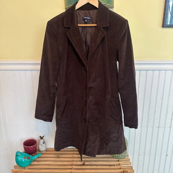 Chadwicks Of Boston Womens Brown Corduroy Blazer Coat Size 8 - Picture 1 of 7